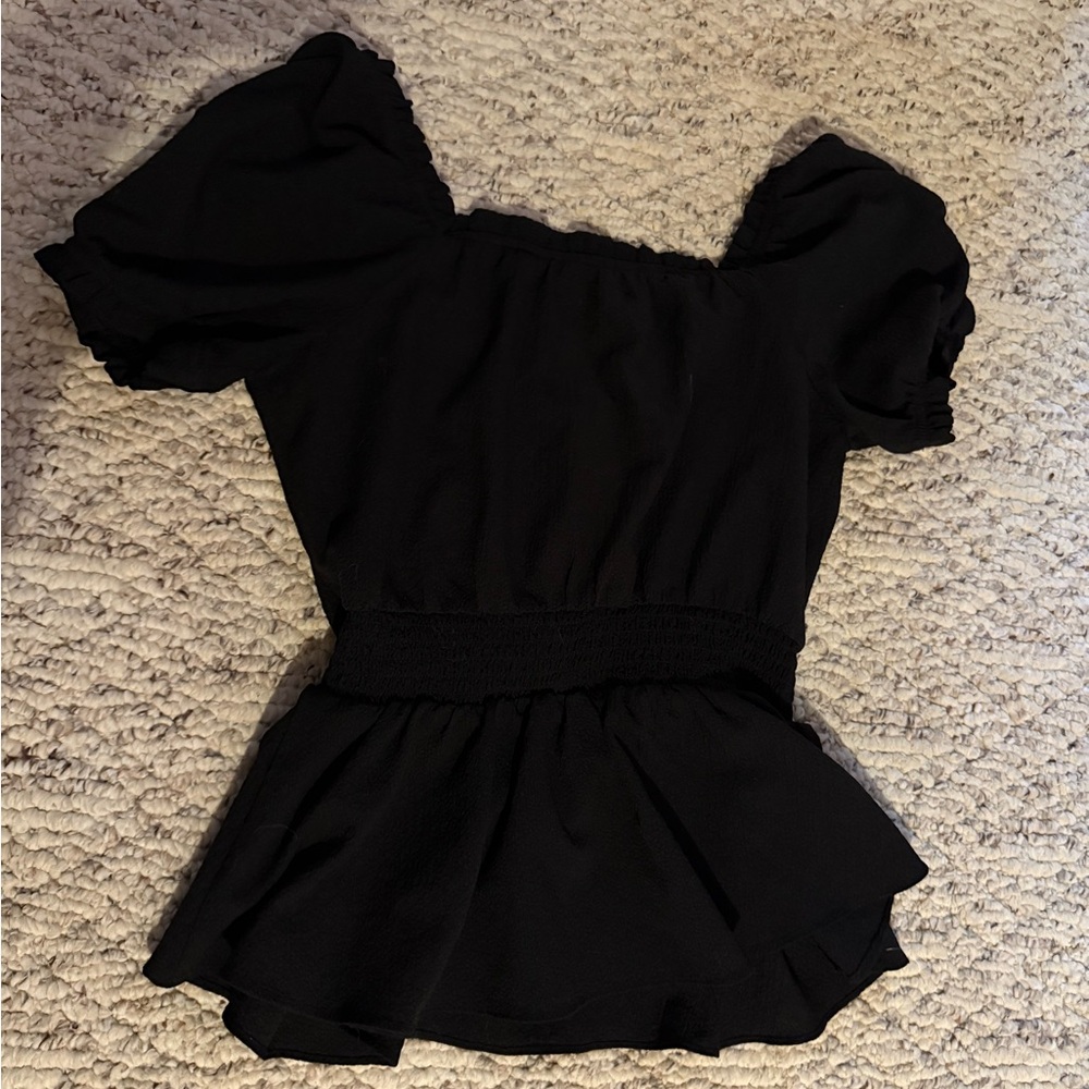 SO Black Ruffled Women's Blouse